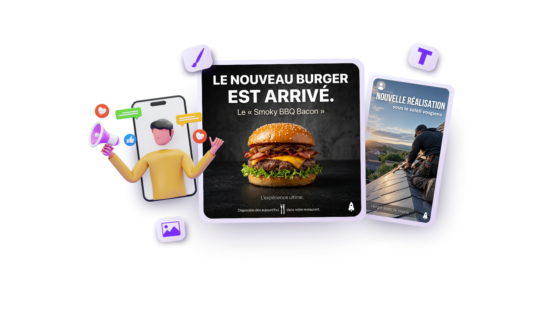Visuels réseaux sociaux créés par Spinga