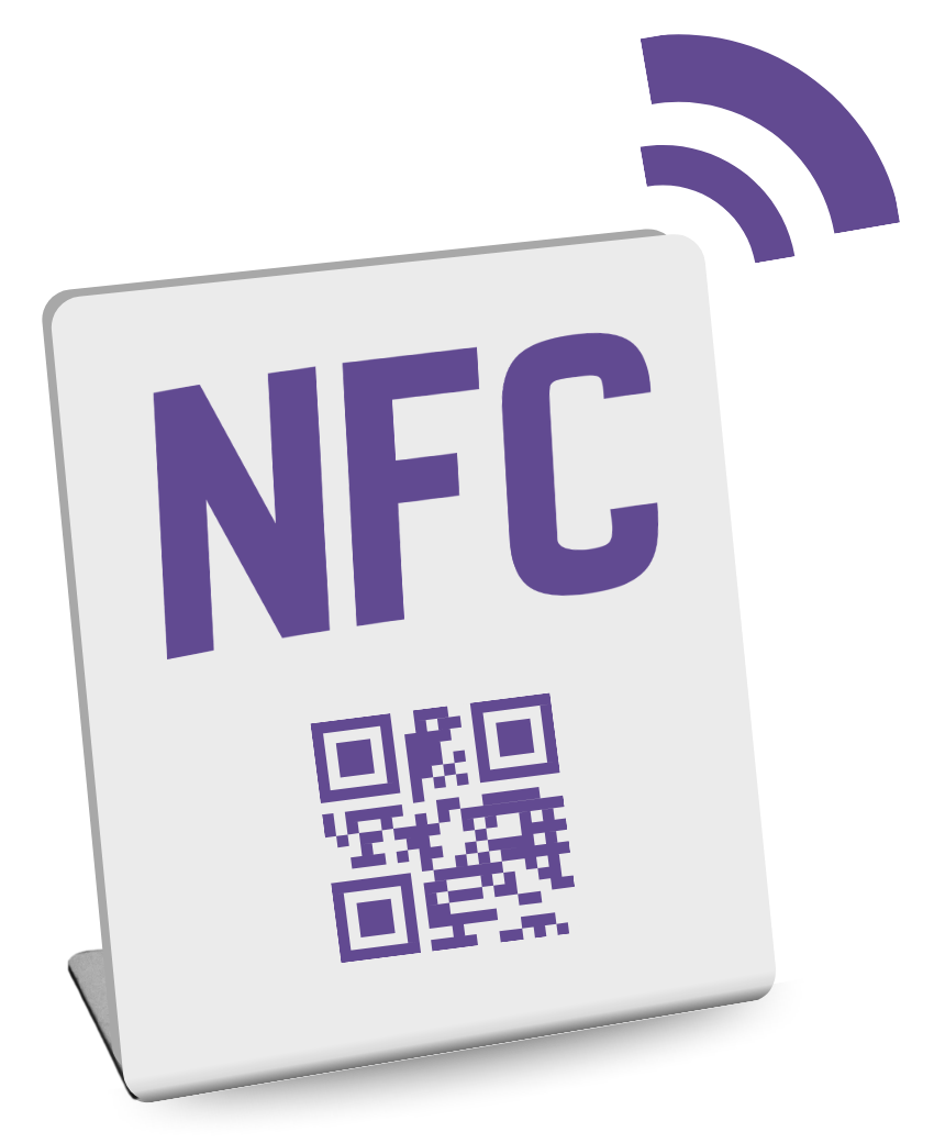 Chevalet NFC avec QR code